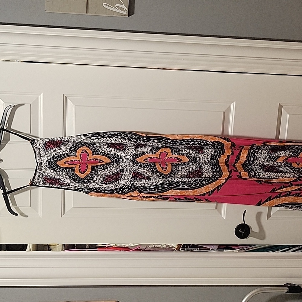 Maxi dress, very colorful, spaghetti strap